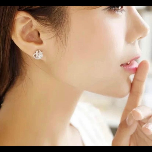 🍀New Stamped S925 Round Cubic Zirconia chain, Earrings & Ring(adjustable) - Picture 8 of 10